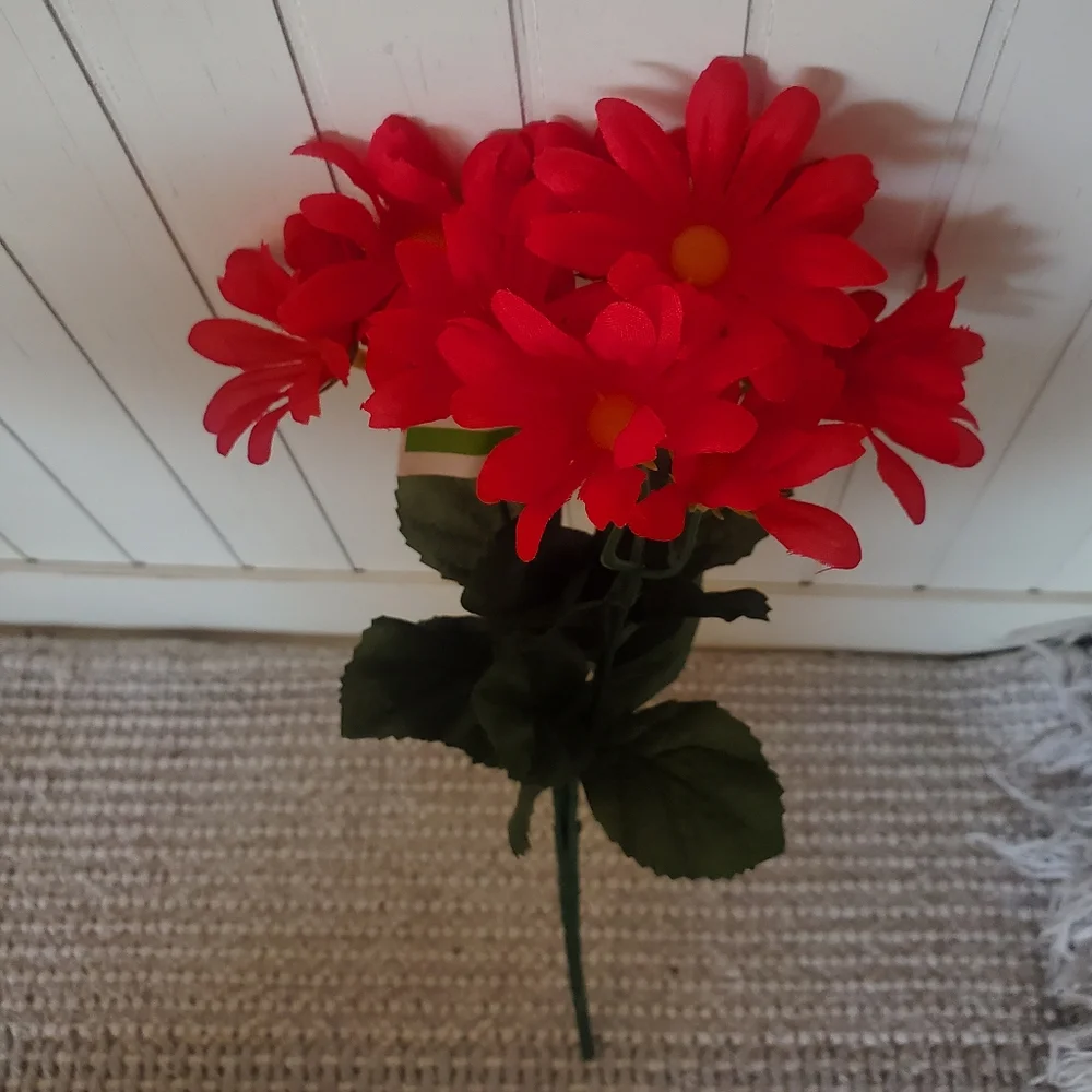 RED FAUX FLOWERS